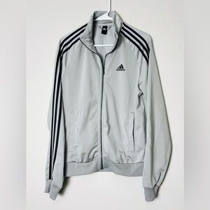 Adidas Long Sleeve Track Suit Sweater Stripes Gray Small Athleisure Fitness Out‎